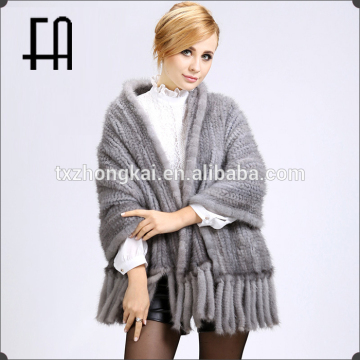 Factory direct wholesale price mink knitted fur scarf /mink fur scarf