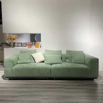 Modern minimalist sofa light green velvet sofa