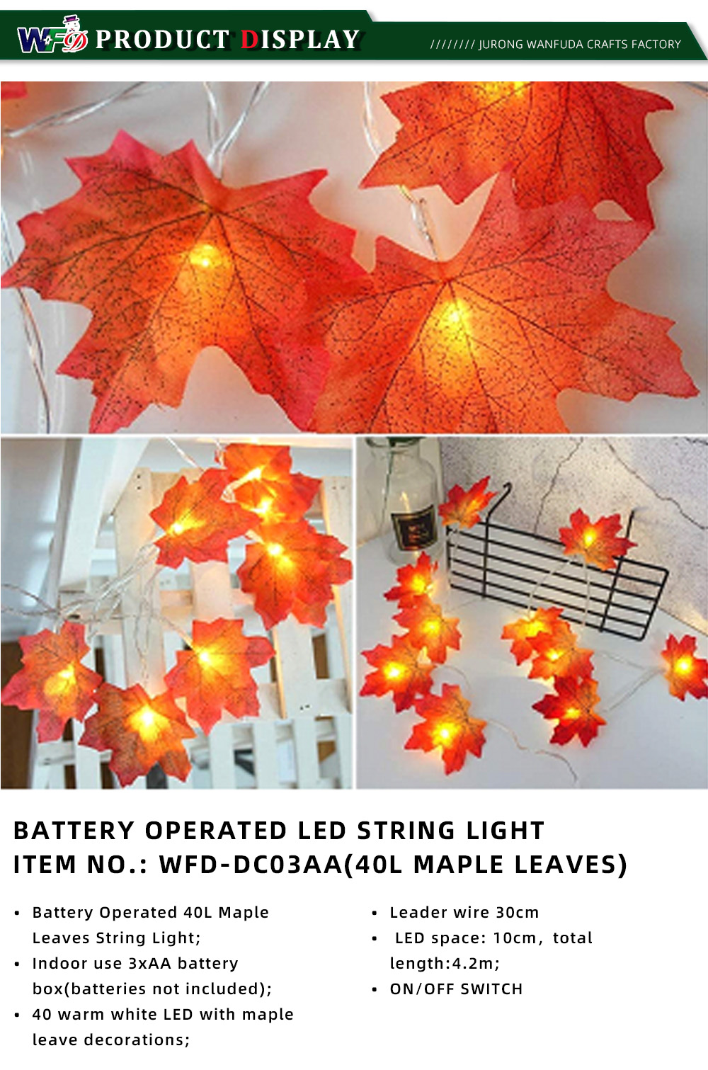 BATTERY OPERATED LED STRING LIGHT-X WFD-DC03AA