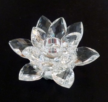 customized crystal lotus glass lotus flower for desk table decoration