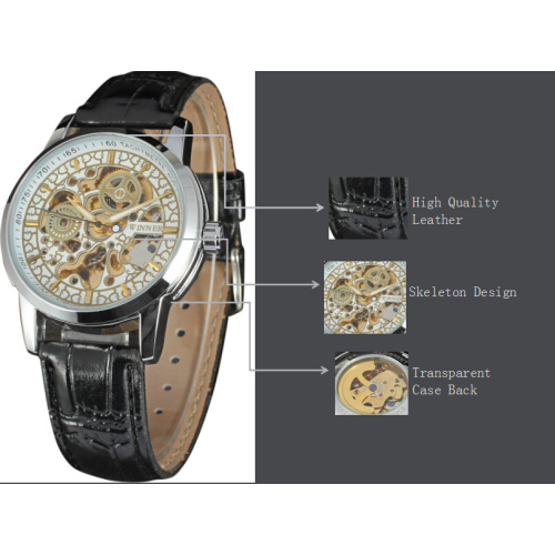 classical men leather band watch multi function watch