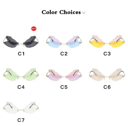 Tombow Shape Luxury Clear Rimless Sunglasses UV400 for Women and Men