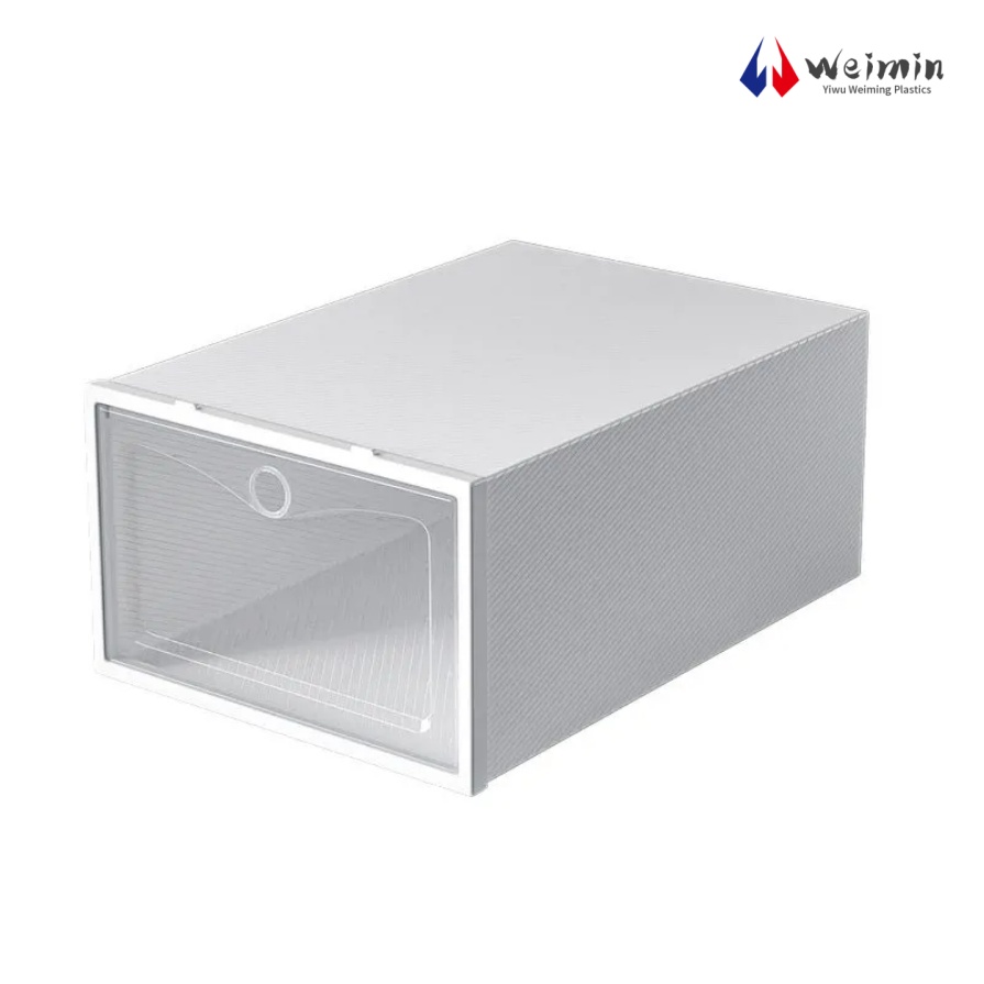 透明な折りたたみ式AJシューズボックス収納オーガナイザー