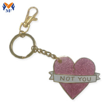Personalized heart shape keychain with glitter