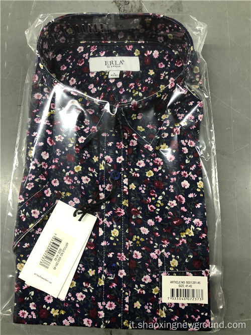 Camicia stampata di alta qualità per uomo in primavera