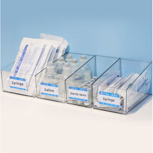 Caixa de armazenamento inclinada PET transparente