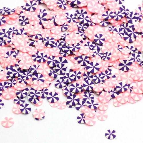 500g Peppermint Polymer Clay Sprinkles Candy Miniature Round Circle Pink And Purple Sweets Candy Kawaii Nail Art Nail Decoration