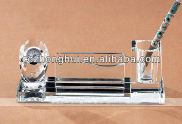 New Design Crystal Office Set with clock, souvenir for business