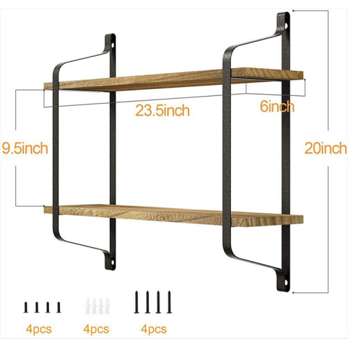 Wood Iron Rack Wall Mountable Rack Shelf