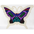 Imán de nevera hecho a mano bordado con mariposas de estilo étnico