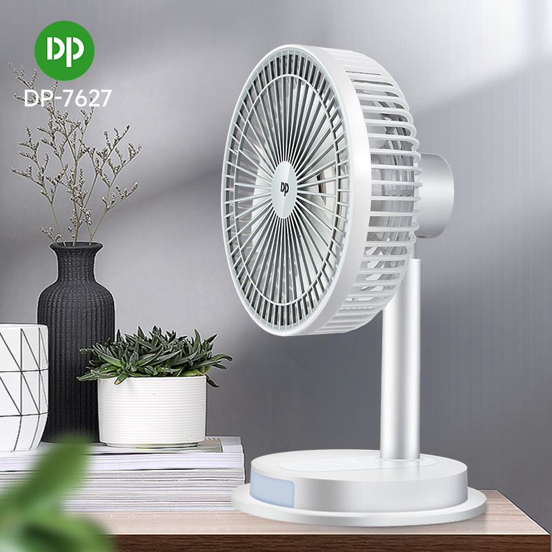 Portable USB Rechargeable Desk Fan High Capacity with Light