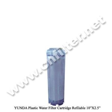 Refillable filter cartridge/water treatment filter