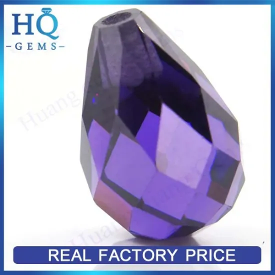 Beautiful violet color water drop cut Cubic Zirconia cz stone