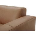 Leather Sofa Cognac Rivet Modern Bench Seat Leather Sofa Couch Supplier