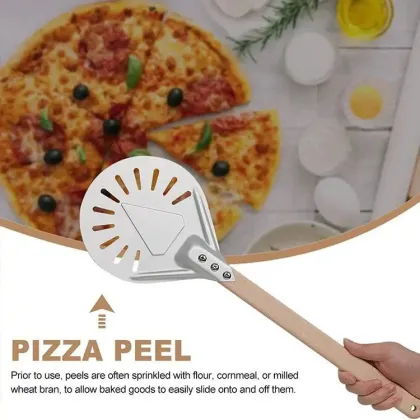 Baking Homemade Gourmet Pizza Paddle Stainless Steel Pizza Peel & Cutter Cake Spatula Pizza Paddle