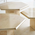 Table d'appoint de salon en pierre naturelle hexagonale moderne