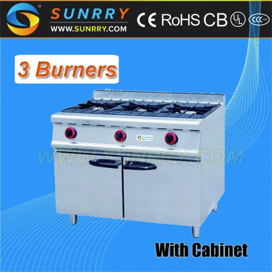Hot sale ceramic infrared propane gas 3 burner with cabinet factory