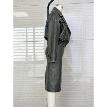 Washed PU MOTOR Jacket And Dress For Women