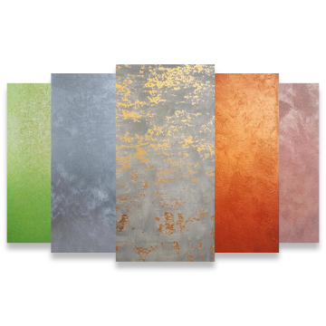 Large Meteorite Gold Plate Modern Design Avocado Green Outdoor Wall