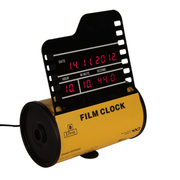 Reloj digital con alarma horizontal de película amarilla