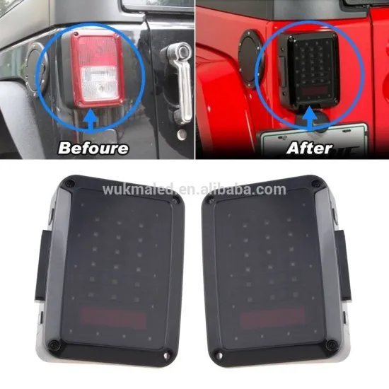 Smoke Lens Jeep Wrangler 07-15 JK LED Brake Tail Lights Bulb Assembly Conversion Rear Turn Singal Reverse Lights