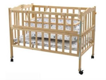 2015 simple baby bed wood/ protection baby cribs and beds/solid wood baby bed