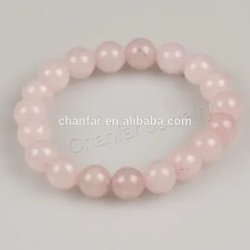 Cute 10mm rose quartz beads charms elastic bracelet jewelry