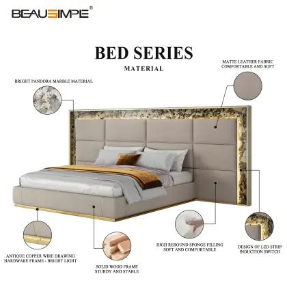 Elegant Luxury Aubade King Queen Size Bed