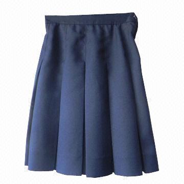 Pleated skirt, cotton mixed polyester