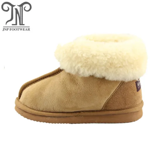 warm sheepskin infant baby winter slipper boots