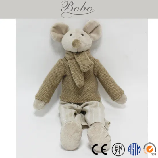 Soft Plush Stuffed Mouse Toys Wearing Sweater for Babies