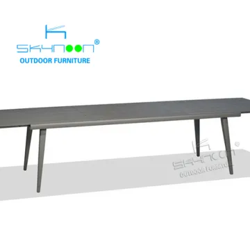 Modern High-Quality Aluminum Extendable Outdoor Dining Table for Gardens