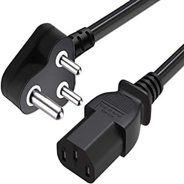 South Africa Black 3Pin IEC India Plug Lead Lead -Stromkabel für Computer -Laptop -Drucker - 1,5 m