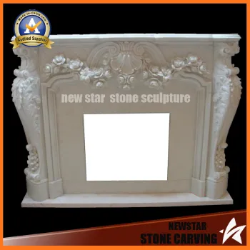 White Marble Fireplace Mantel Fireplace Surround for Home Decoration