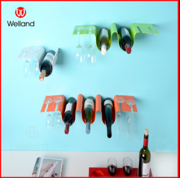 Metal bottle shape wine rack
