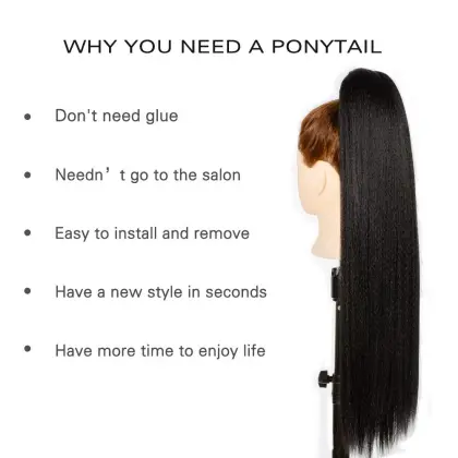 Popular hair extension pony tail hair clip, xuchang clip in pony tail maker