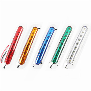 9 LED Chrome Side Marker Lights 12V/24V Waterproof Tail Indicator for Cars, Buses, Trucks, Trailers