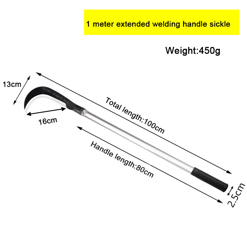 40cm 60cm 80cm 100cm long handle grass weeding grain agricultural hand tools sickle