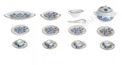 1/12 Dollhouse Furniture Miniature Ceramics Tea Set 12pcs