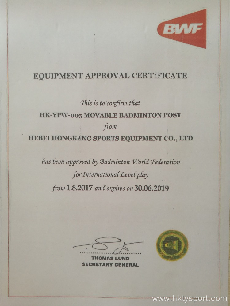 High Quality BWF Approved Portable Badminton Net Post