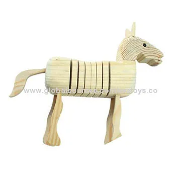 2014 new kid's popular wooden DIY children's play painting toy, hot sale, horse style