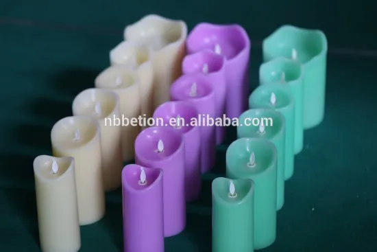 set of 3pcs yellow flickering led candles with timer battery operated led candles