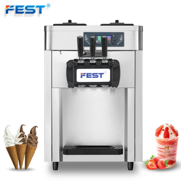 Three Flavor Soft Ice Cream Machine: Soft Serve Ice Cream Making and Filling Machine