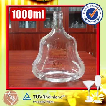 custom shaped liquor cork top clear super flint glass bottle 1l
