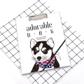 Custom adorable dog A4 clipboard with notebook