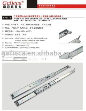 heavy load drawer slide with locking function