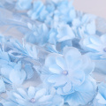 Pink Blue 3D Flower Lace Embroidery Fabric