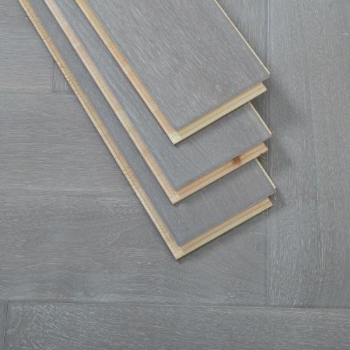 Grey wash walnut wood veneer herringbone engineered flooring
