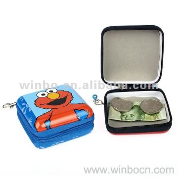 Zipper tin kids mini coin case with cute design
