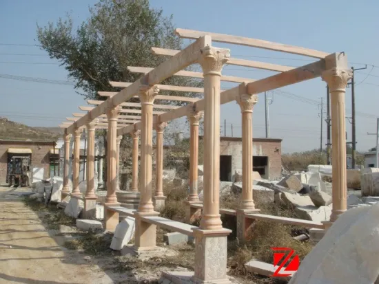 Long garden decorative stone gazebo sculptures
